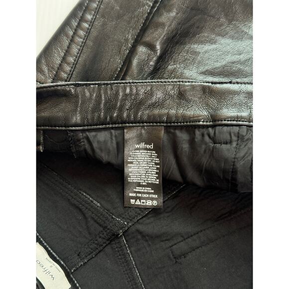 Wilfred Aritzia Melina Faux Leather Pants Black Women’s 8 Minimalist Futurism - Picture 10 of 16